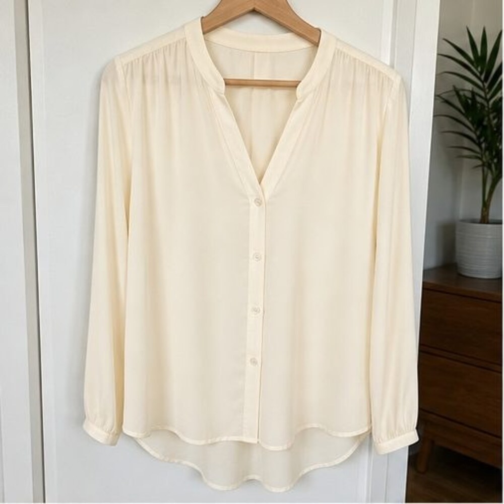 Cream Button Blouse